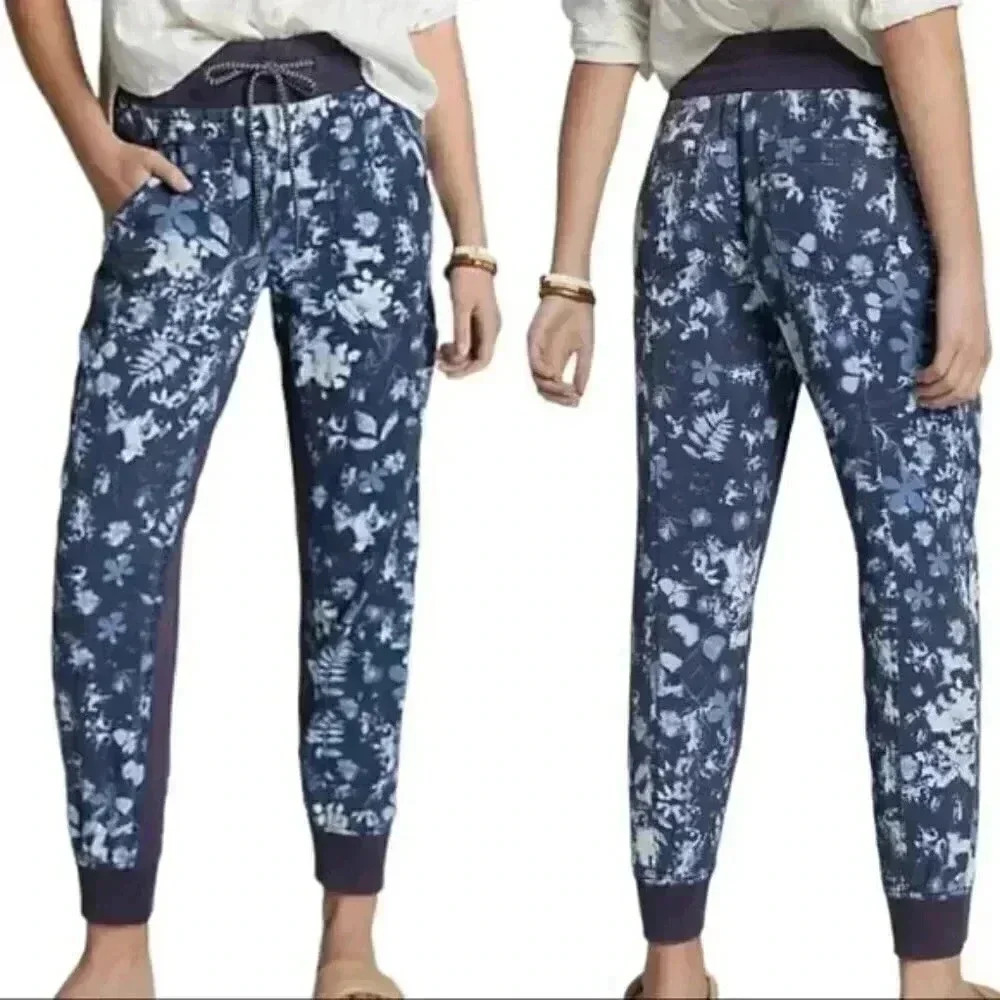 Anthropologie - Blue Floral Nomad Joggers Womens